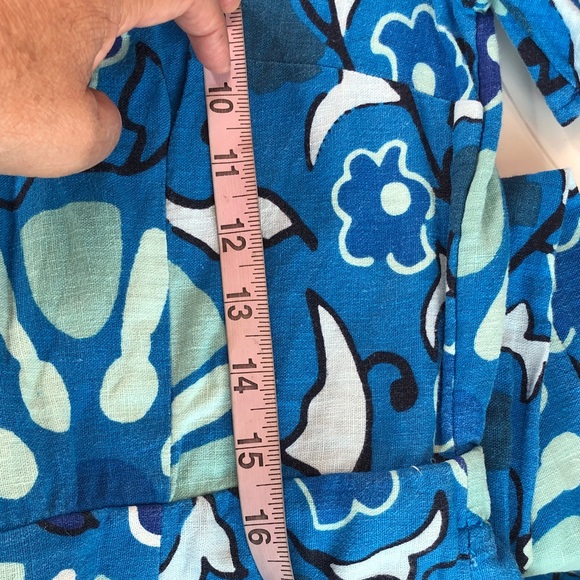 RHODE X Target Blue Floral Linen Blend Short Sleeve Wide Leg Jumpsuit Small - Picture 13 of 17